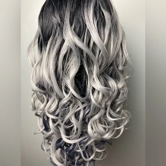 Black Grey Lace Front Wigs
